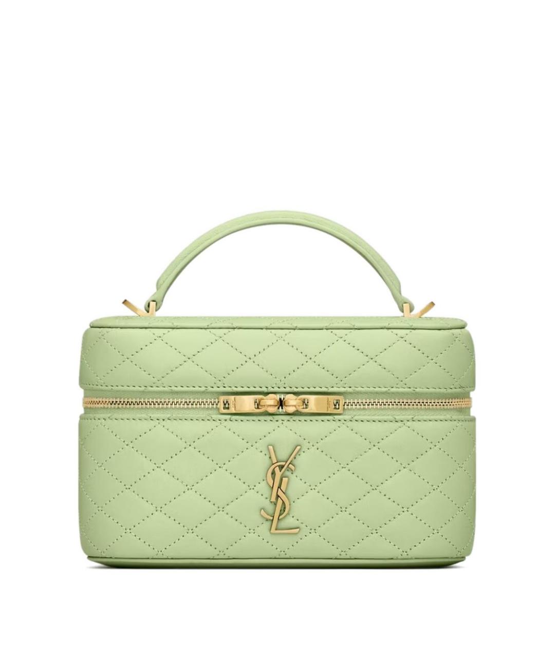 SAINT LAURENT Зеленая кожаная сумка через плечо, фото 1