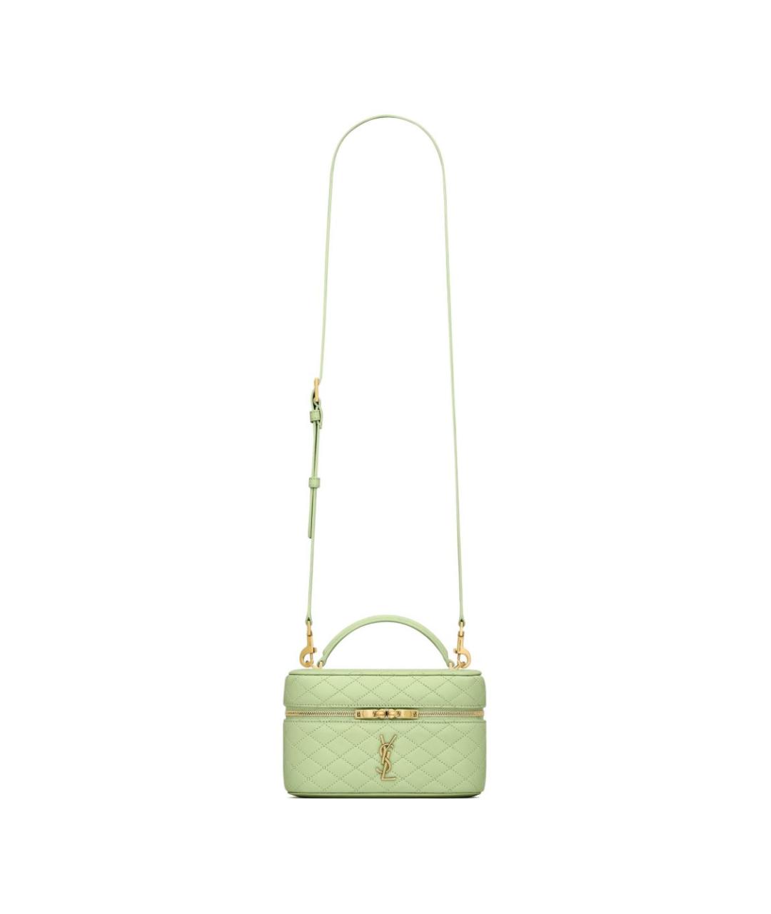 SAINT LAURENT Зеленая кожаная сумка через плечо, фото 2