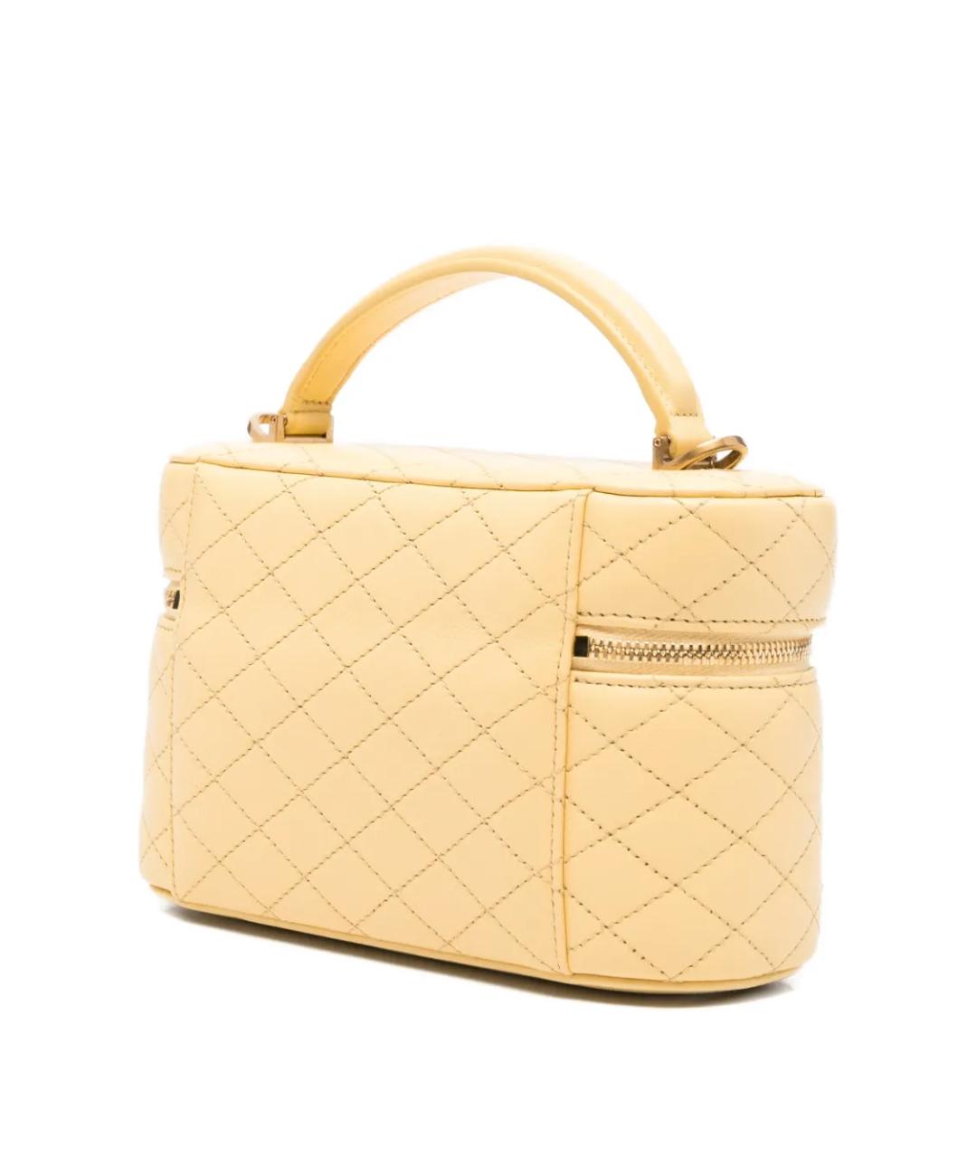 SAINT LAURENT Желтая кожаная сумка через плечо, фото 3