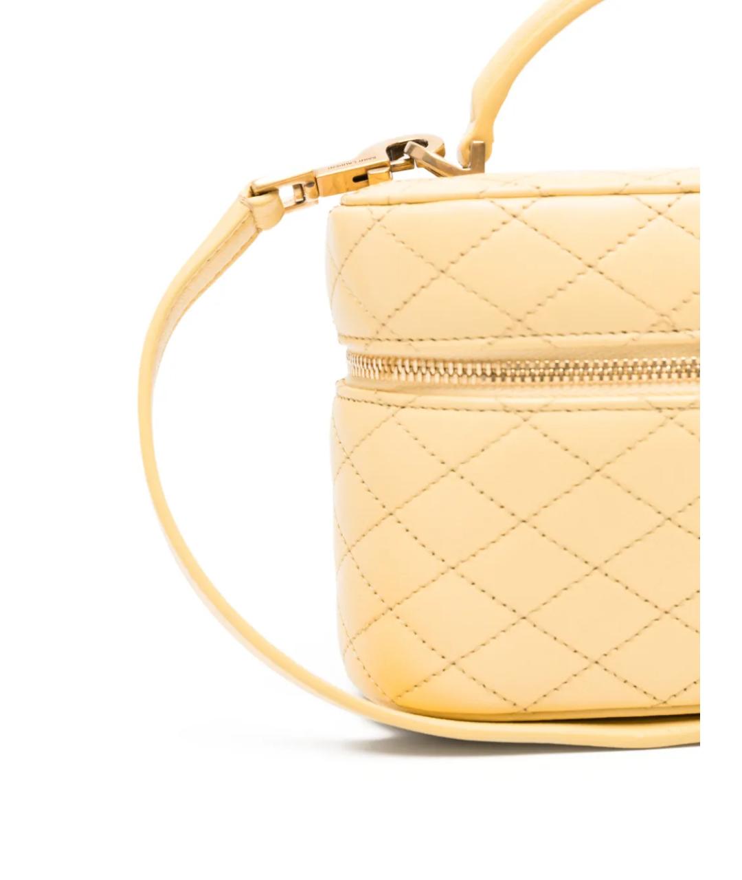 SAINT LAURENT Желтая кожаная сумка через плечо, фото 4