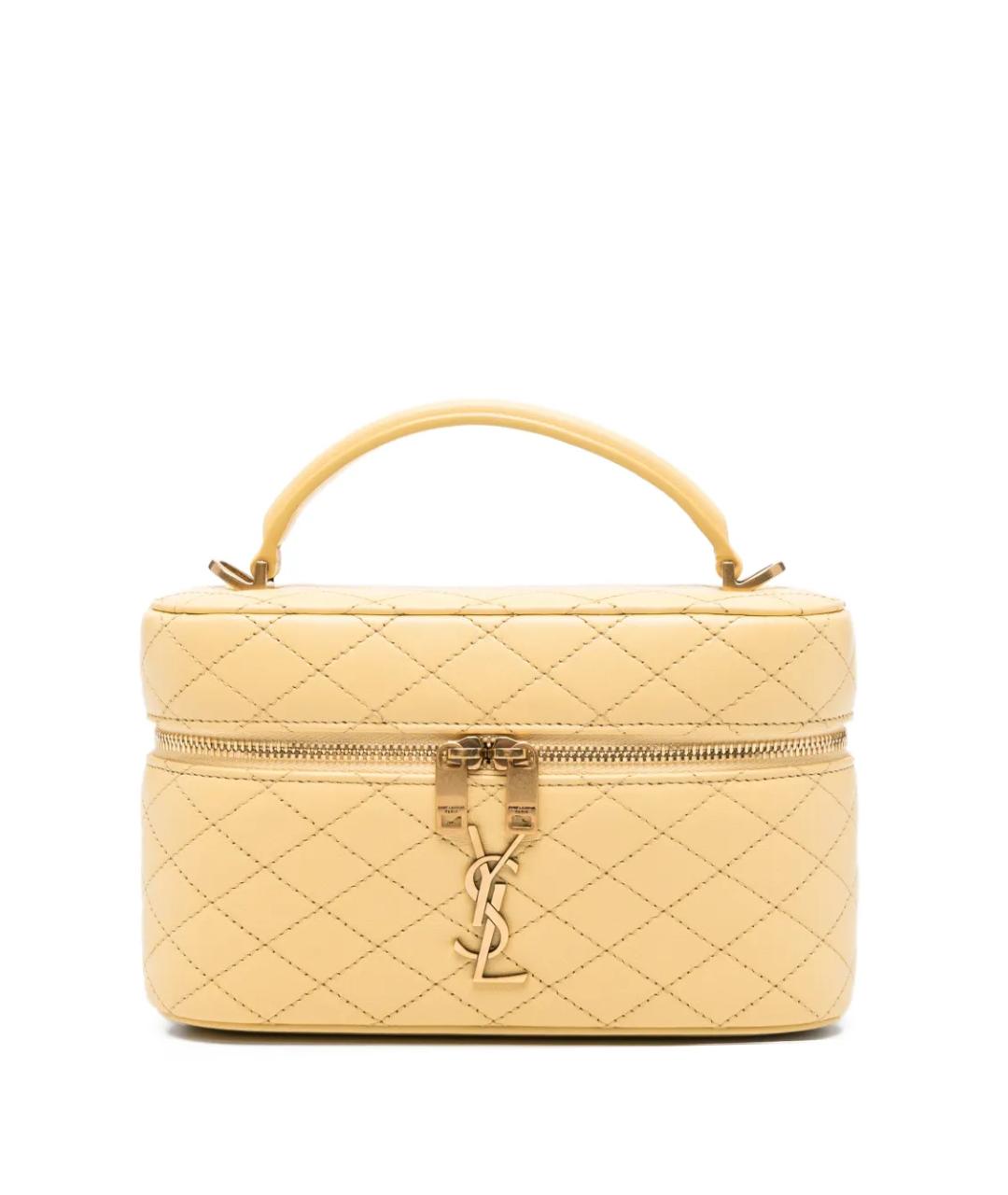 SAINT LAURENT Желтая кожаная сумка через плечо, фото 1