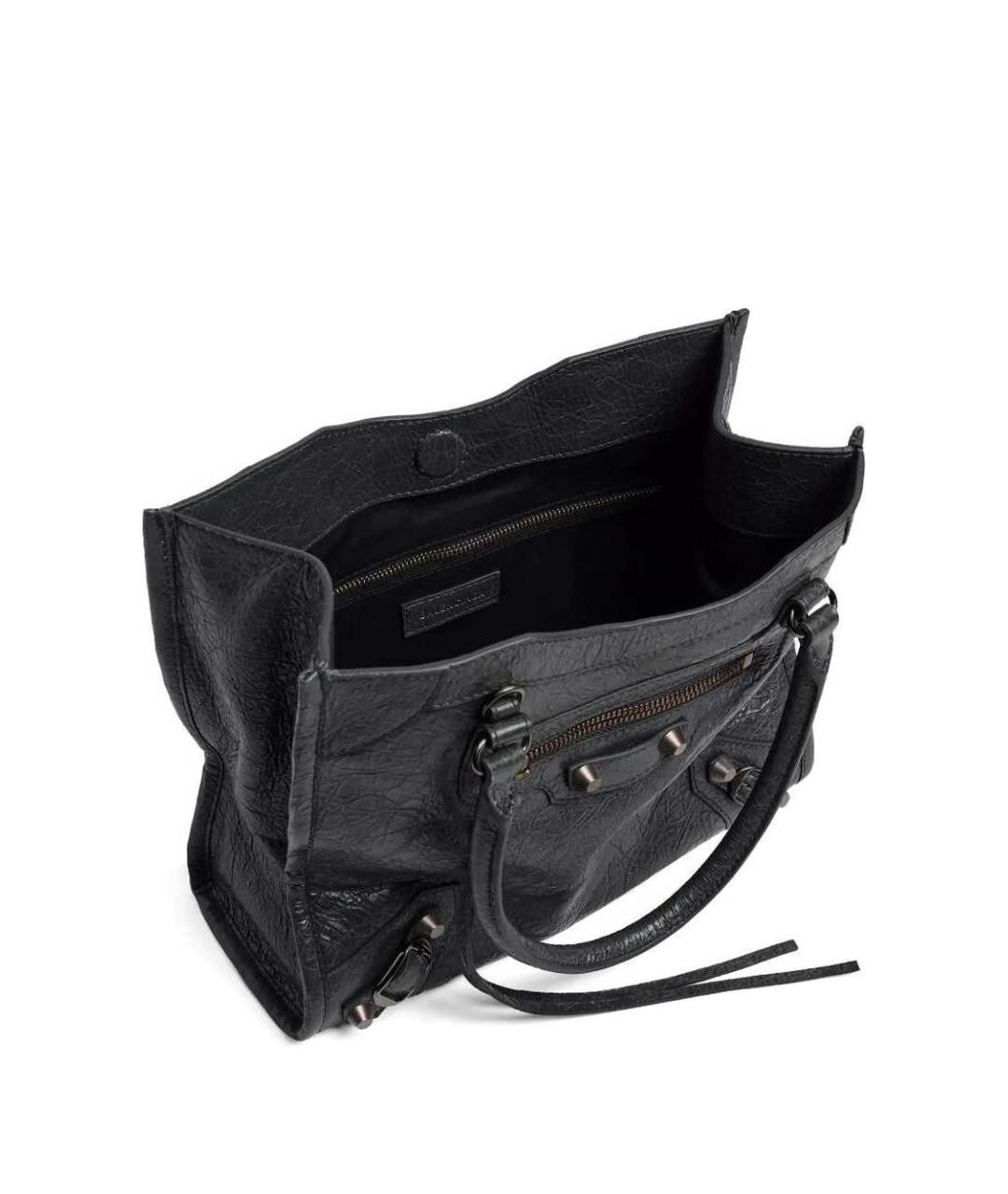 BALENCIAGA Черная кожаная сумка тоут, фото 2