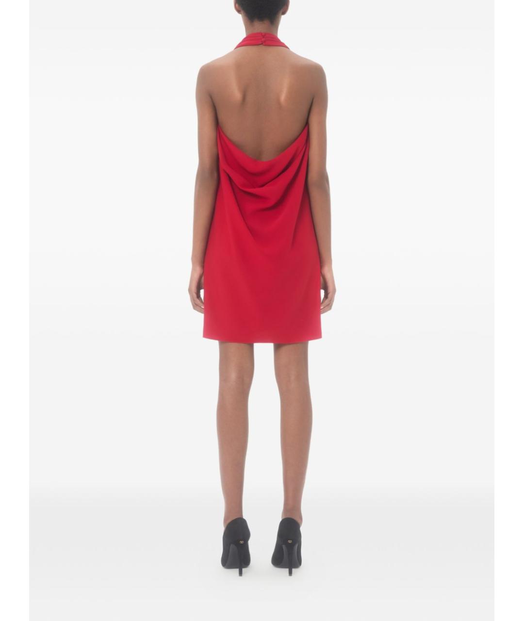 VALENTINO Красное шелковое платье, фото 2