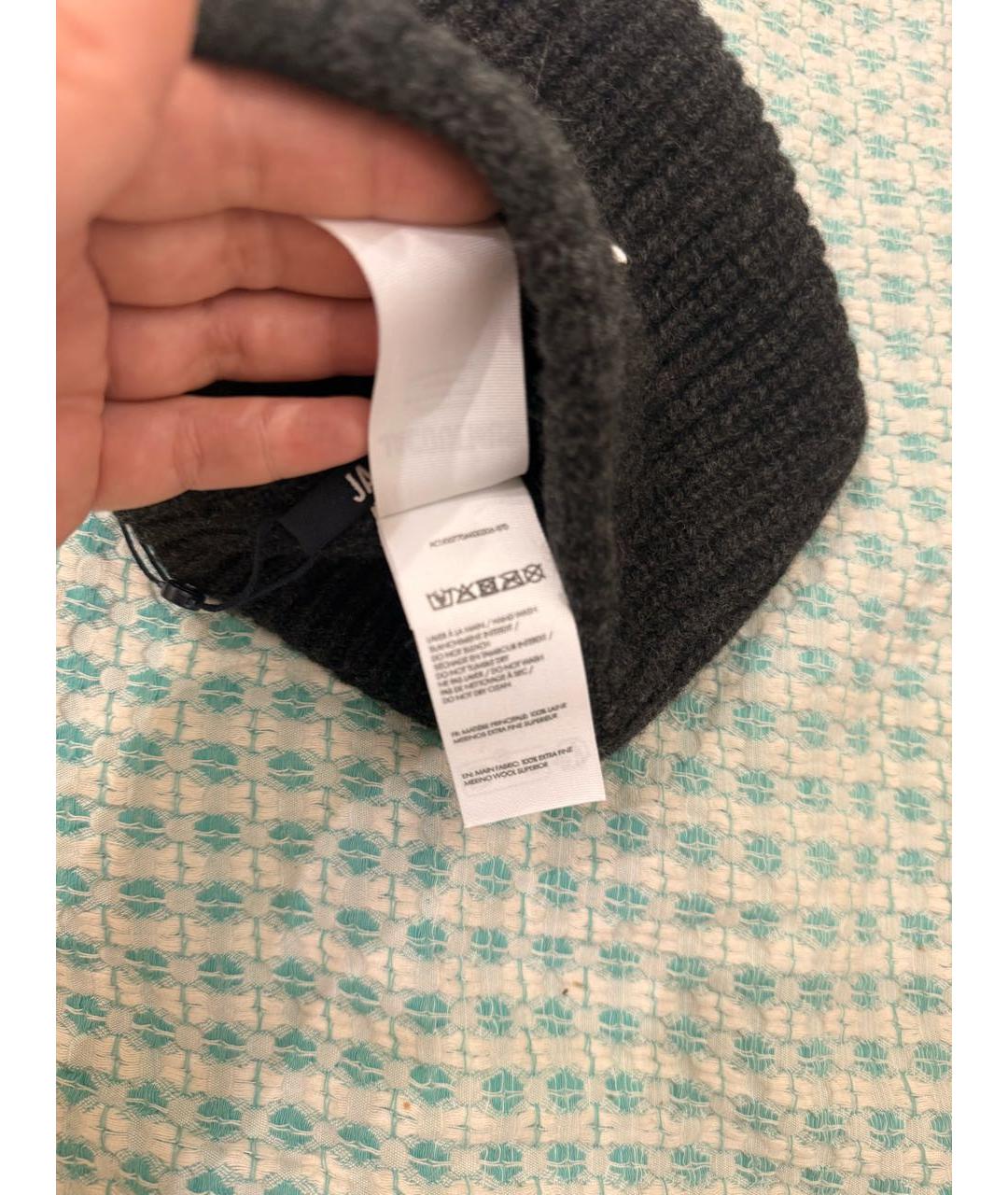 JACQUEMUS Антрацитовая шерстяная шапка, фото 4