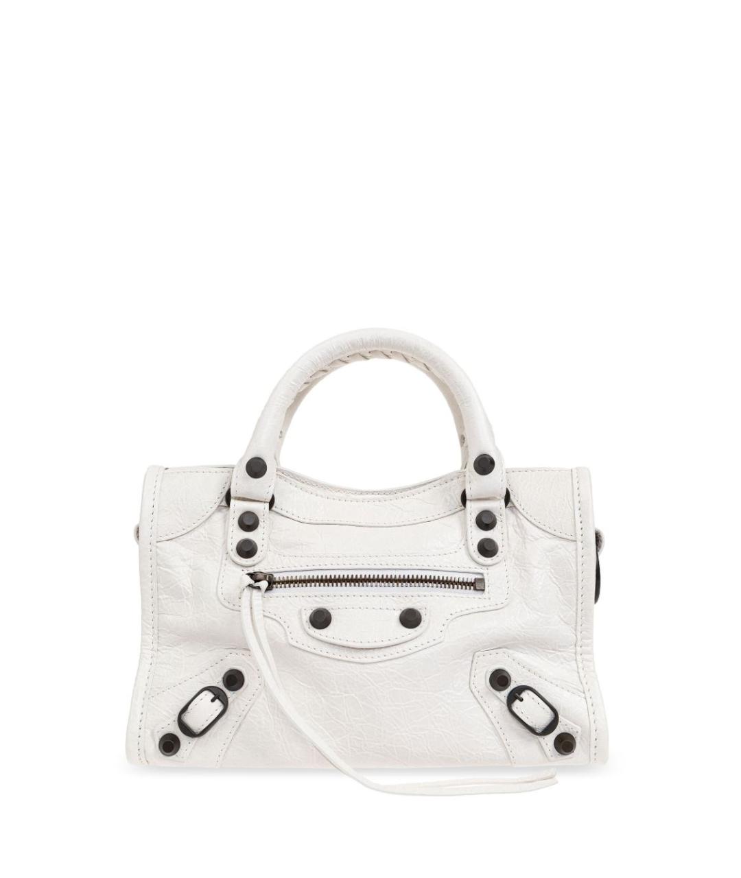 BALENCIAGA Белая кожаная сумка тоут, фото 1