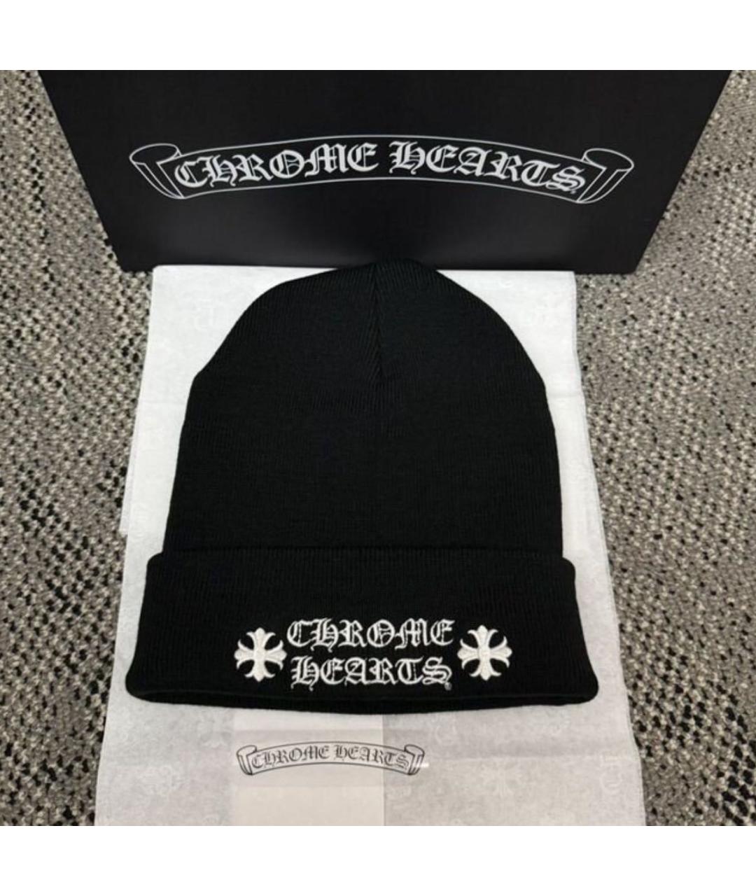 CHROME HEARTS Черная шапка, фото 2