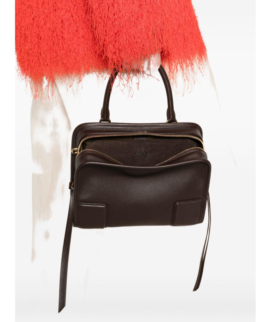 LOEWE Коричневая кожаная сумка тоут, фото 5