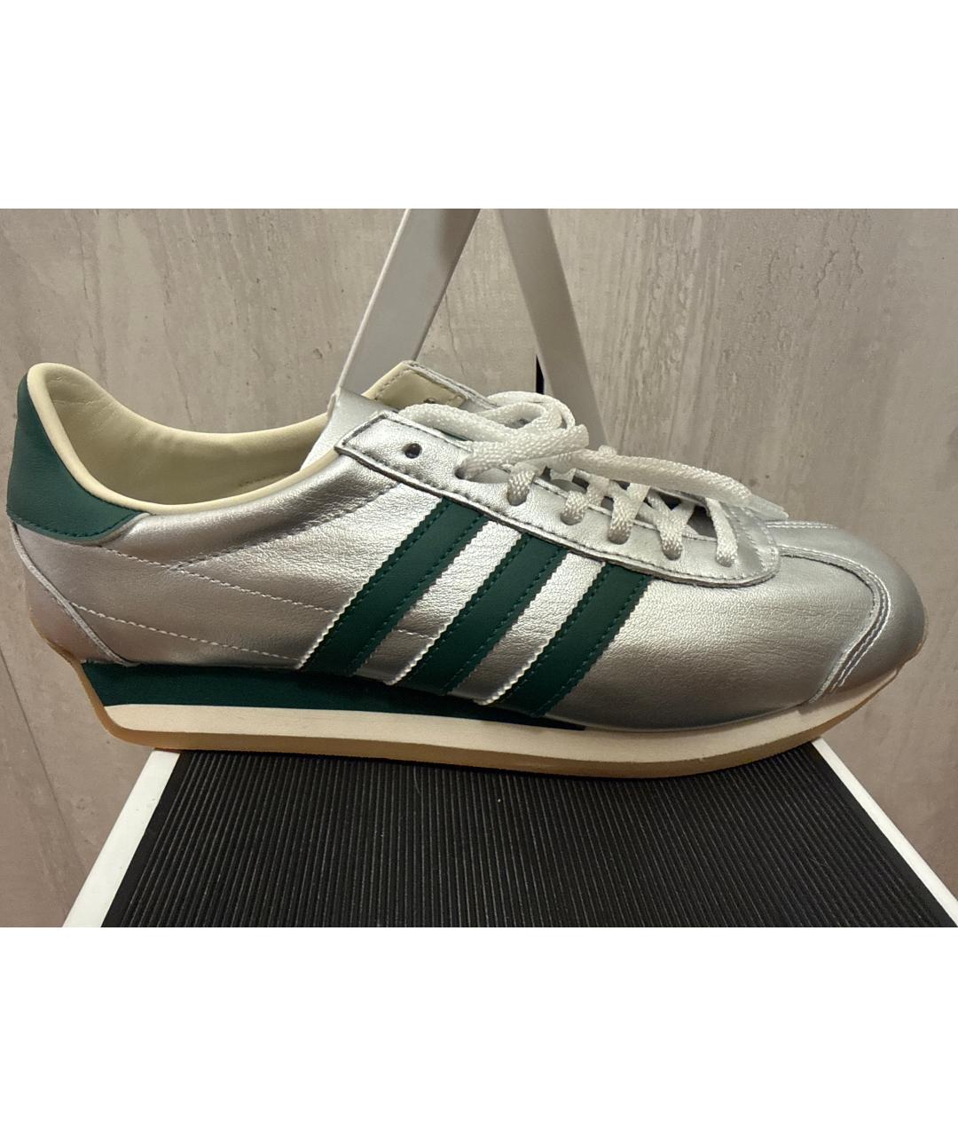 ADIDAS Серебряные кожаные кроссовки, фото 2