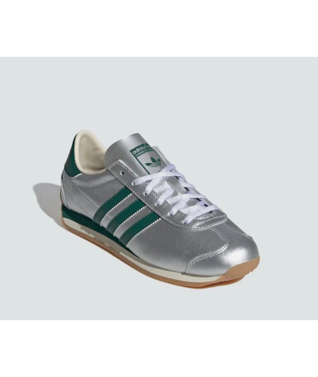 ADIDAS Серебряные кожаные кроссовки, фото 4