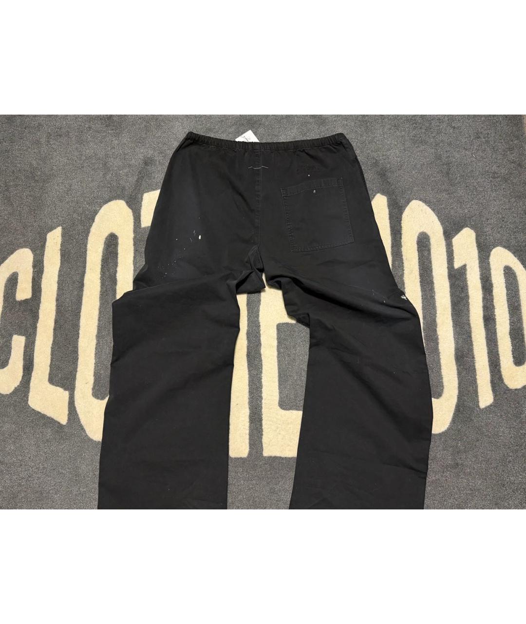 MM6 MAISON MARGIELA Черные хлопковые повседневные брюки, фото 2