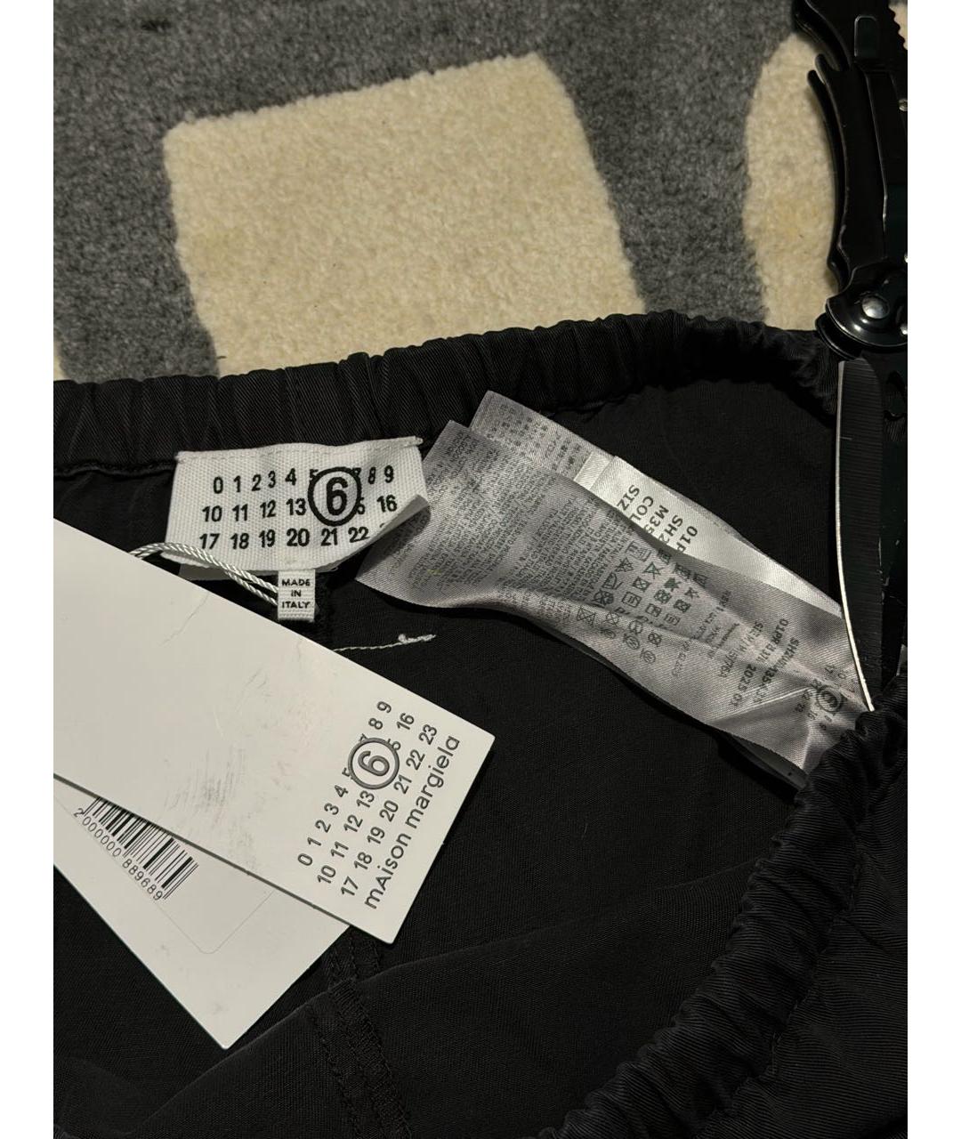 MM6 MAISON MARGIELA Черные хлопковые повседневные брюки, фото 3