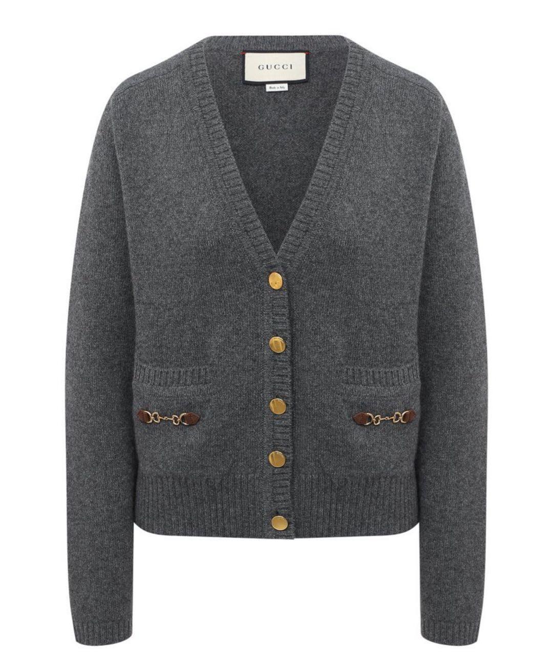 GUCCI Серый кашемировый кардиган, фото 1