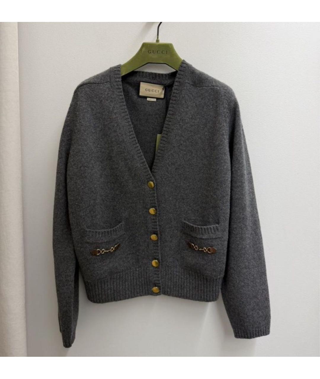 GUCCI Серый кашемировый кардиган, фото 2