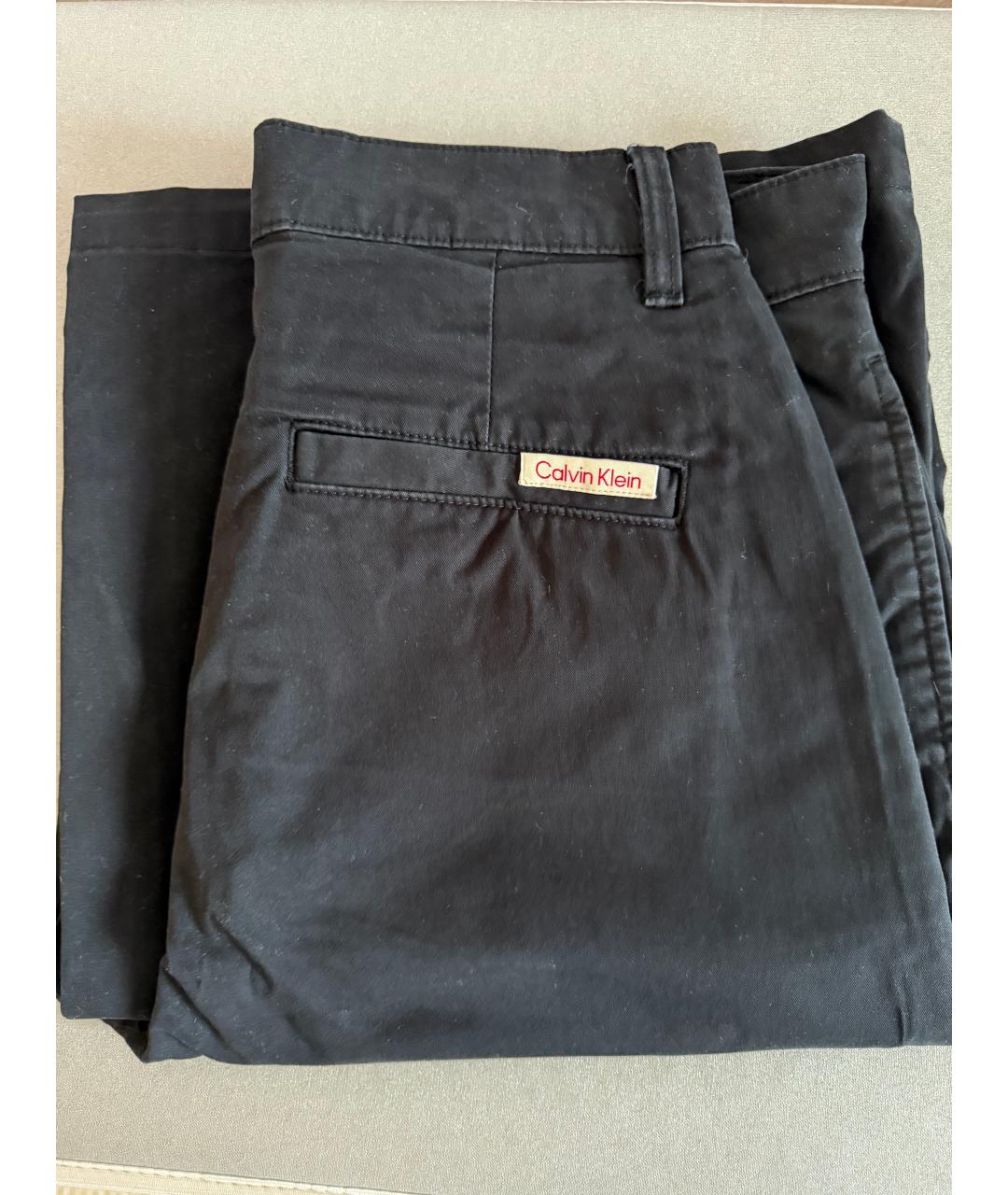 CALVIN KLEIN Черные хлопковые брюки широкие, фото 5