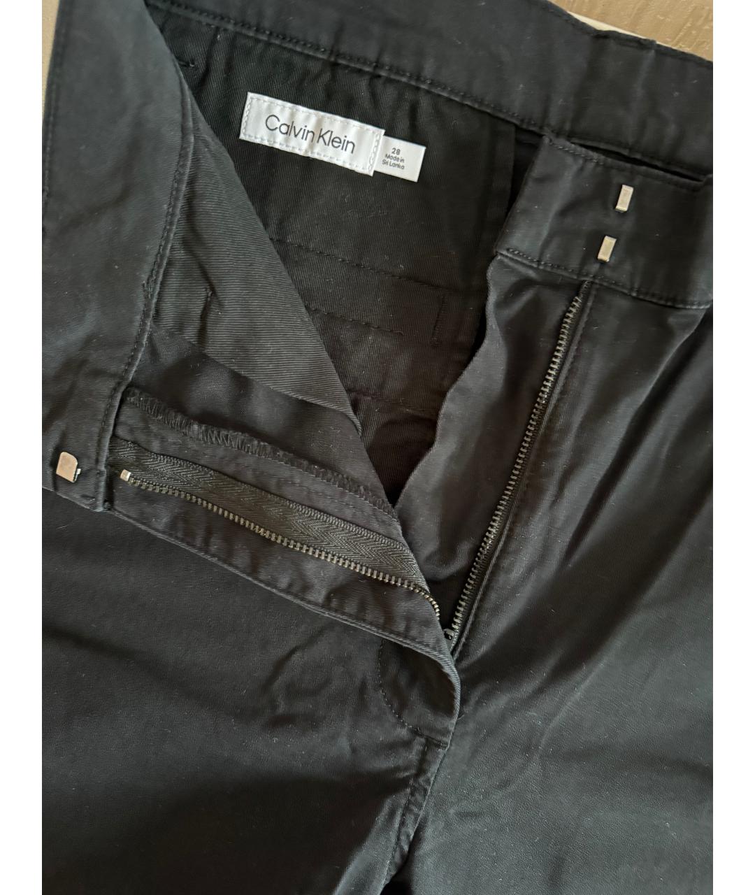 CALVIN KLEIN Черные хлопковые брюки широкие, фото 4