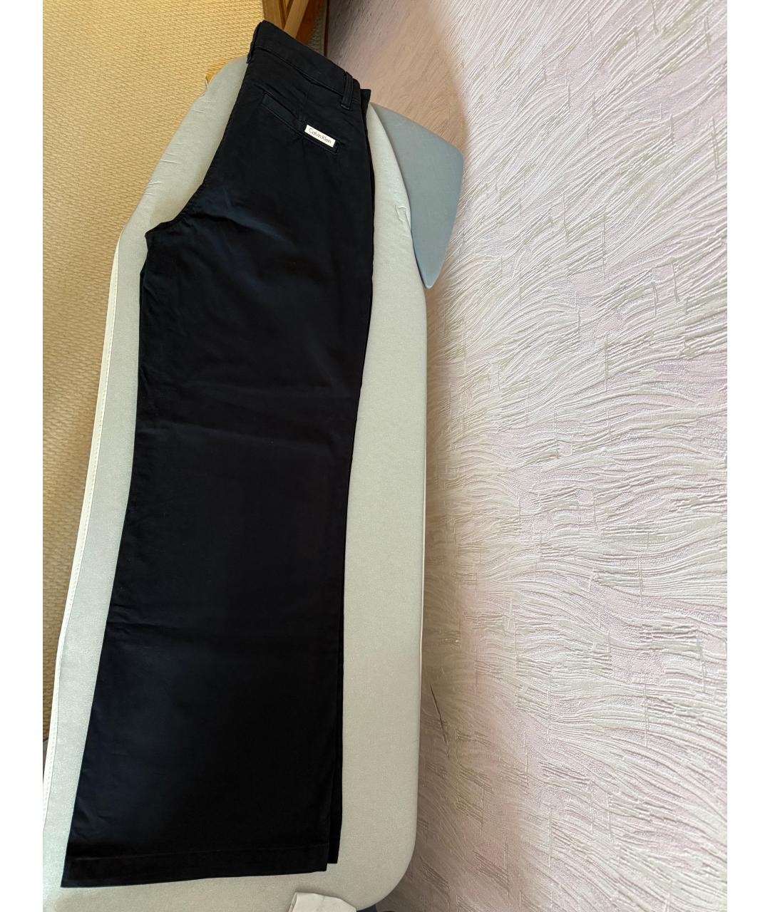 CALVIN KLEIN Черные хлопковые брюки широкие, фото 6