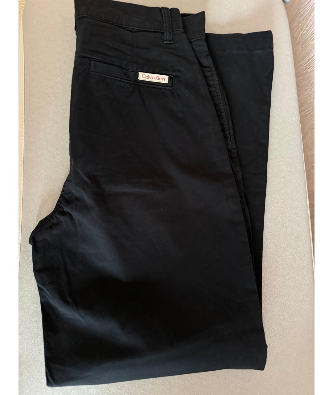 CALVIN KLEIN Черные хлопковые брюки широкие, фото 3