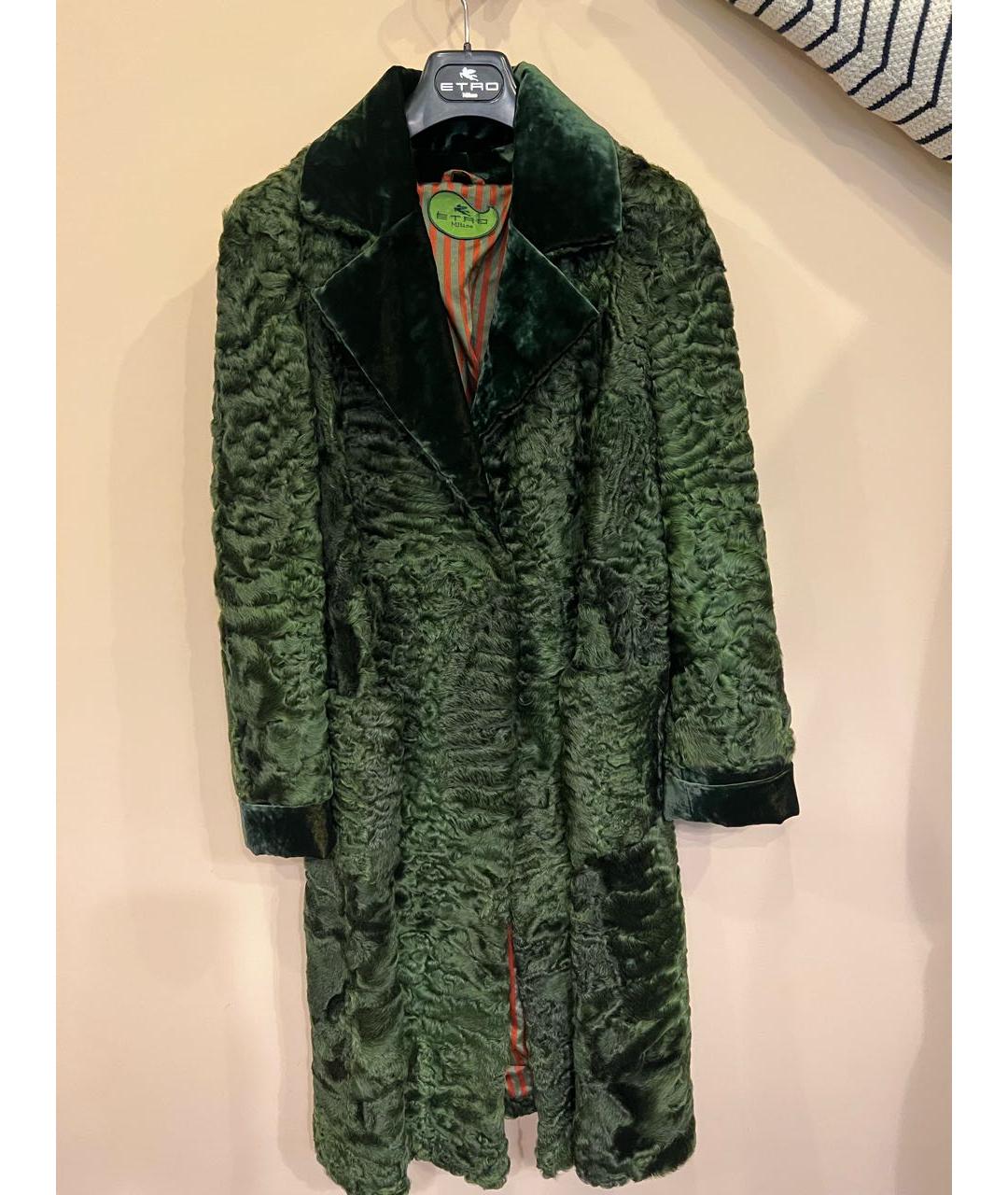 ETRO Зеленая меховая шуба, фото 6