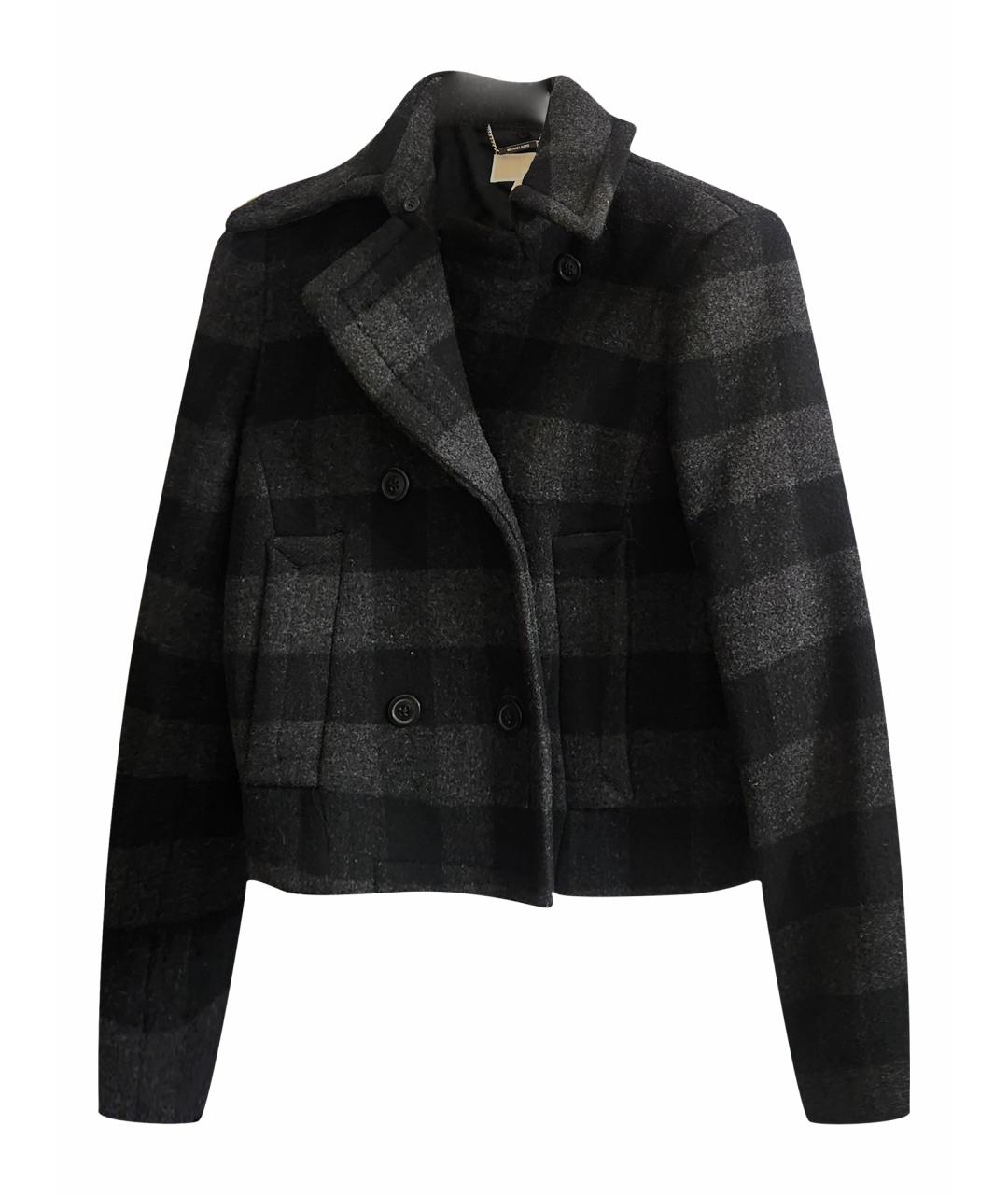 MICHAEL KORS Серое шерстяное пальто, фото 1