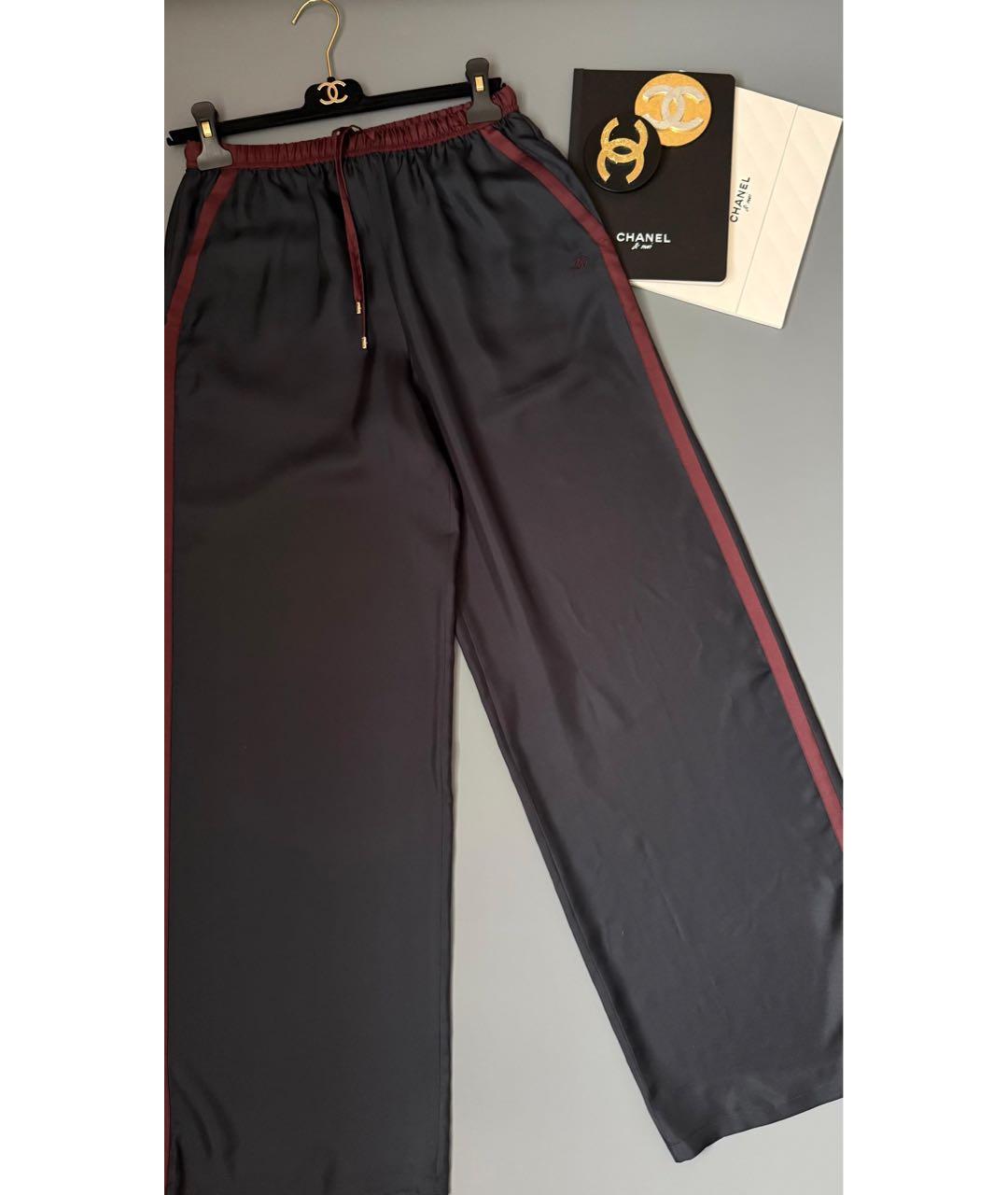 CHANEL Черные шелковые прямые брюки, фото 3