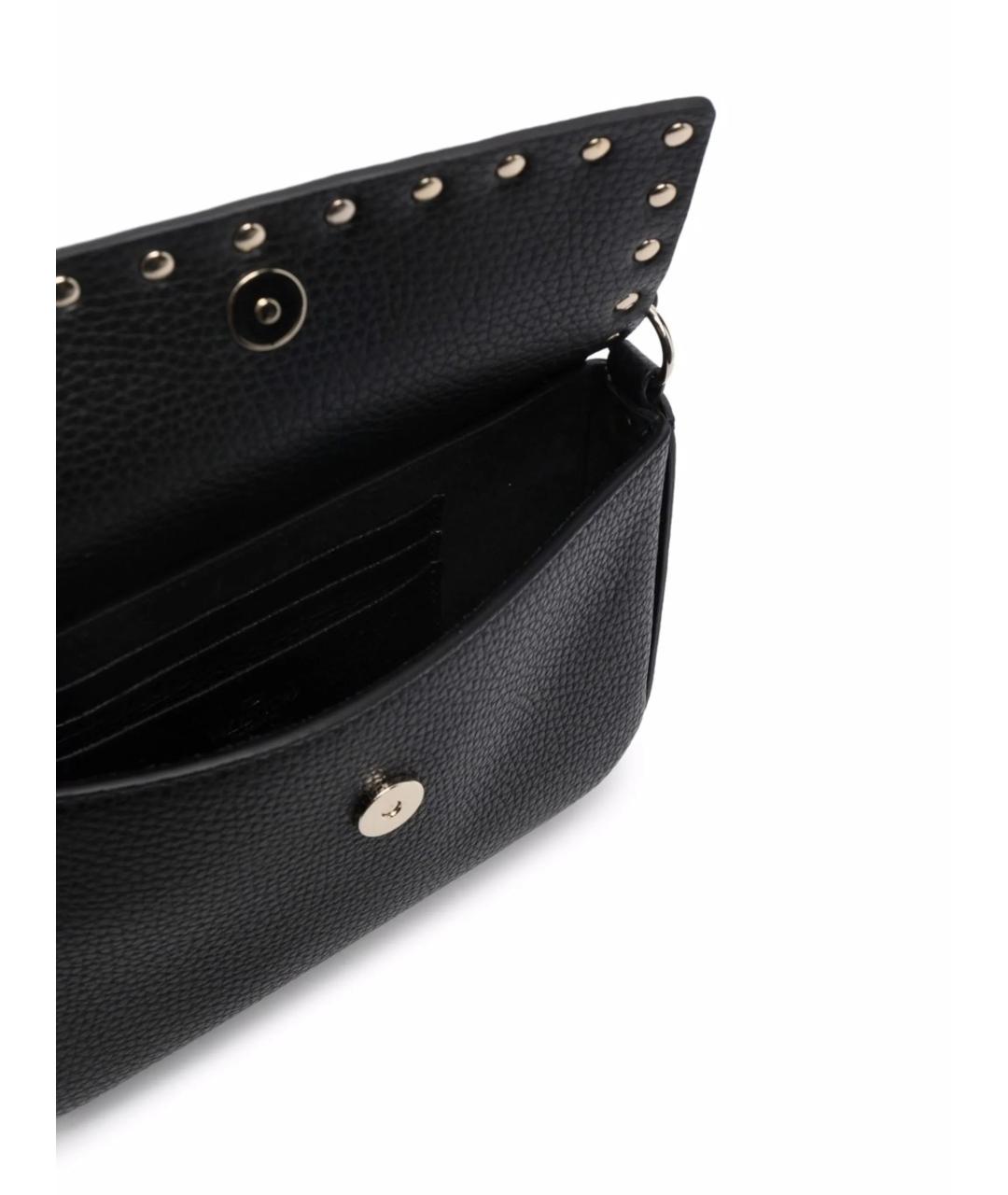 VALENTINO Черная кожаная сумка с короткими ручками, фото 5