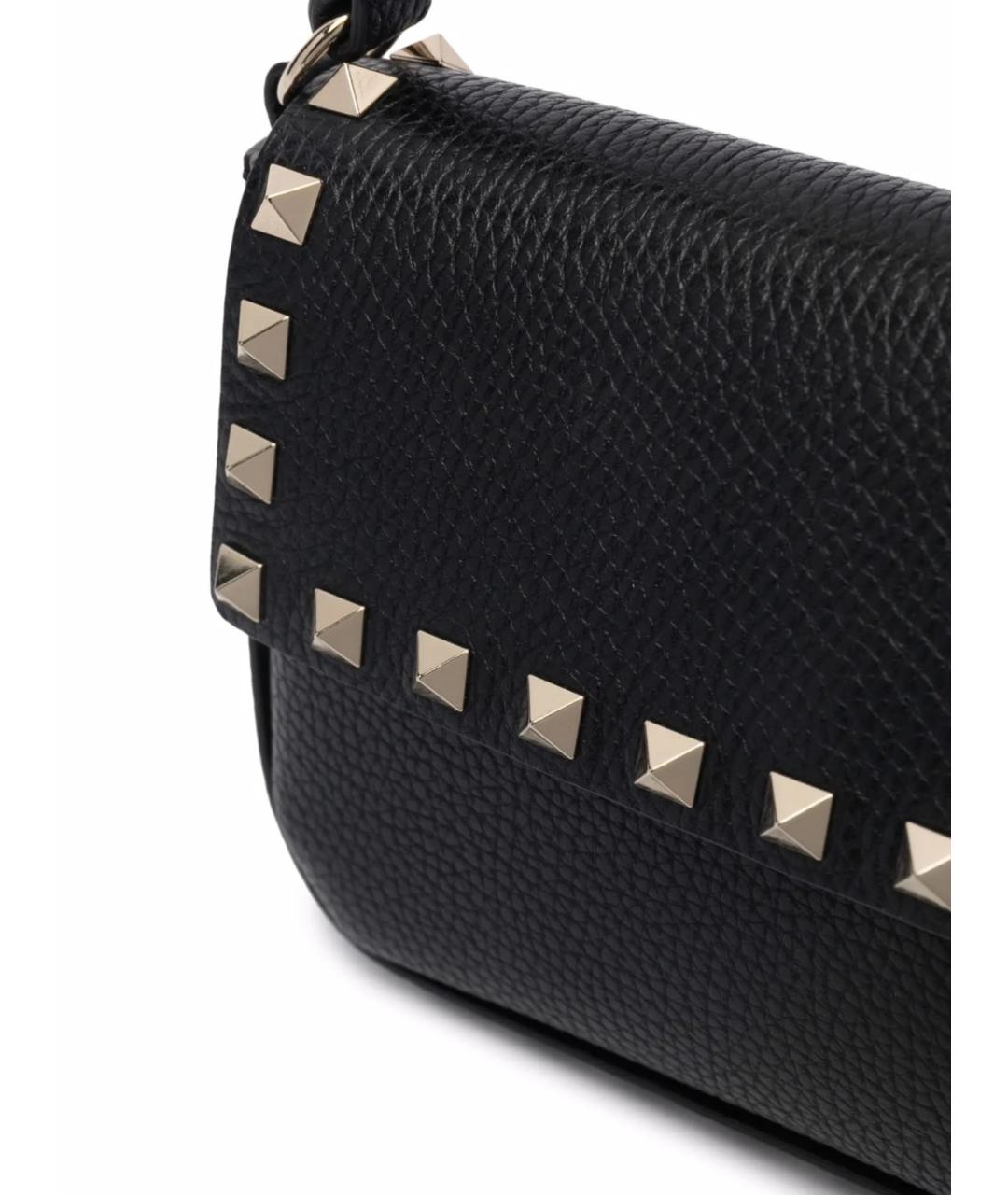 VALENTINO Черная кожаная сумка с короткими ручками, фото 4