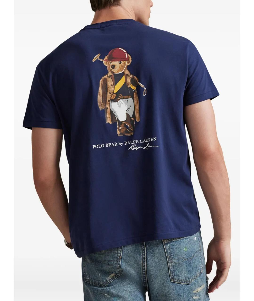 POLO RALPH LAUREN Синяя хлопковая футболка, фото 2