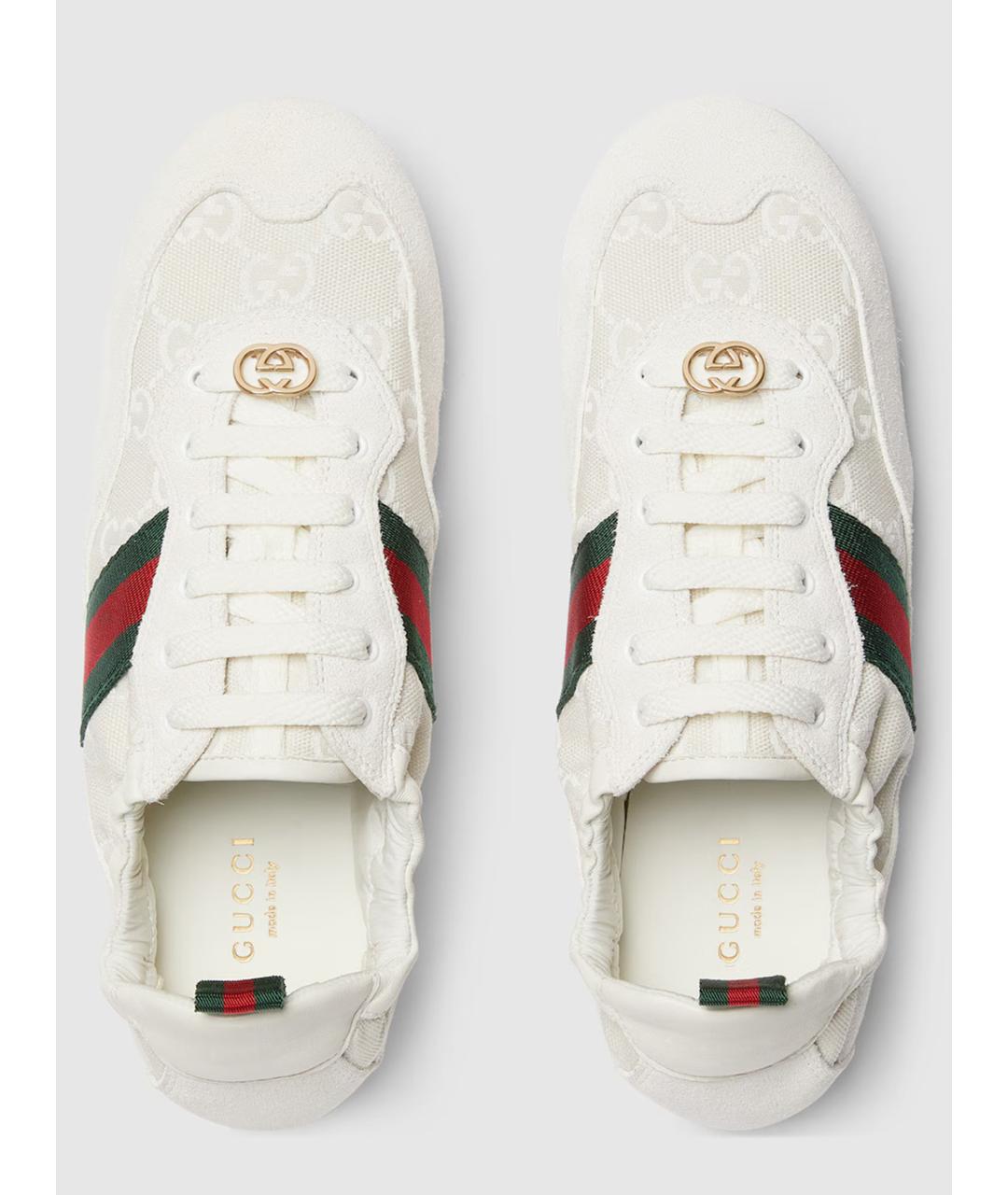 GUCCI Белые кожаные кроссовки, фото 7