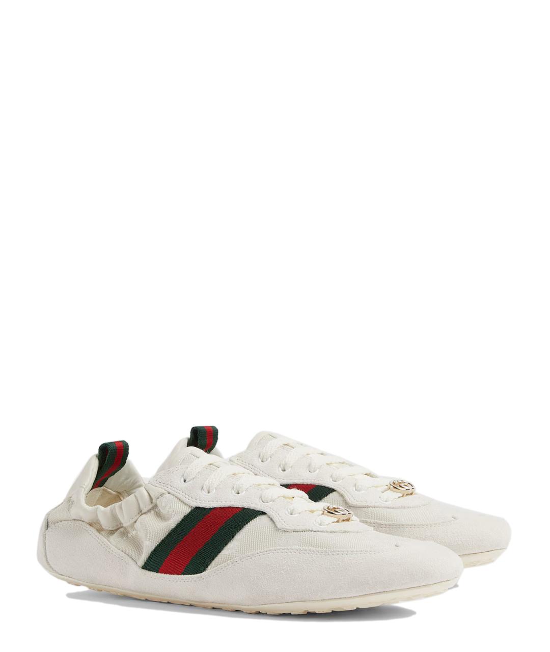 GUCCI Белые кожаные кроссовки, фото 2