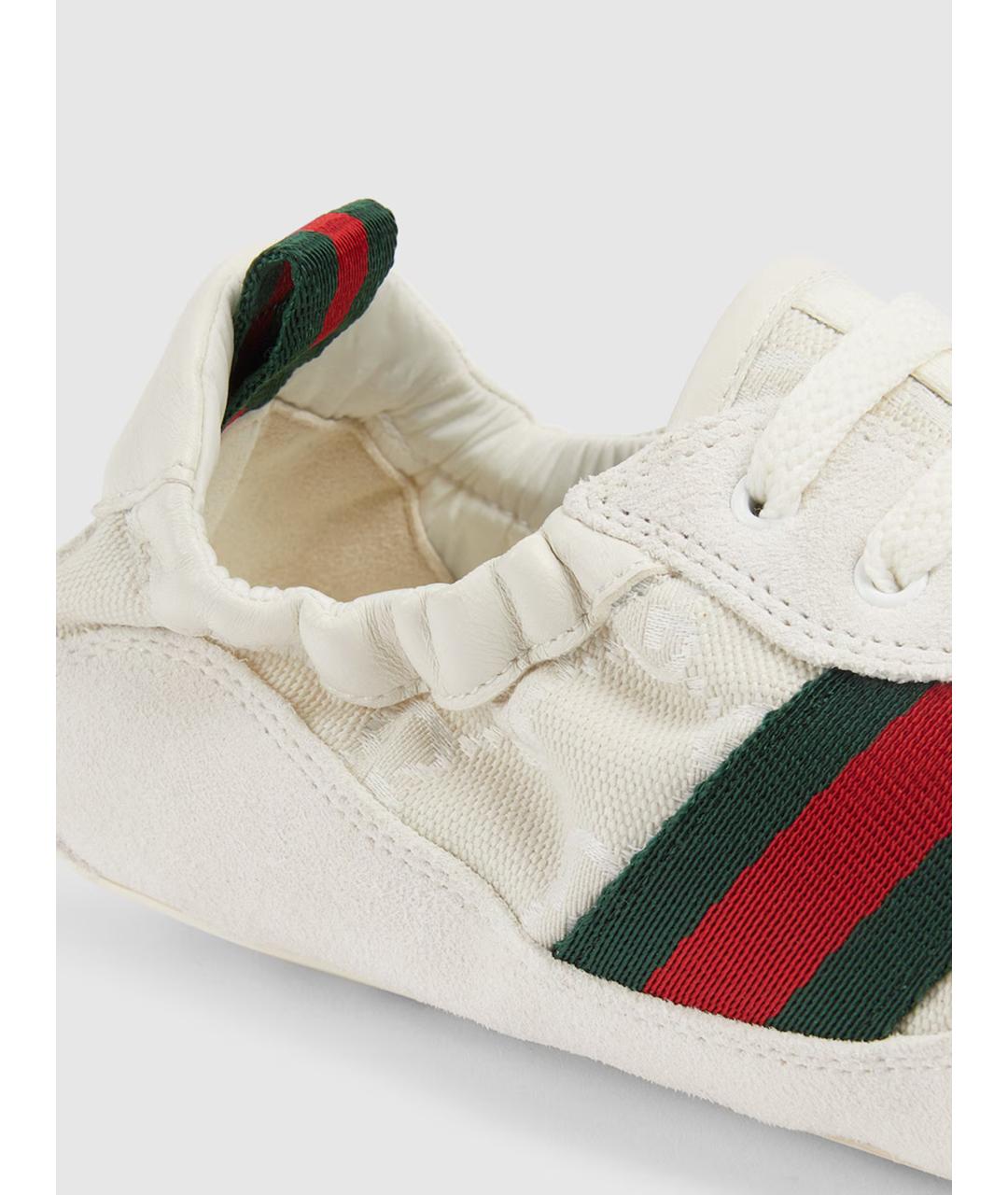 GUCCI Белые кожаные кроссовки, фото 5