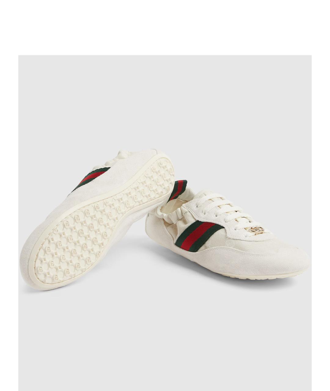 GUCCI Белые кожаные кроссовки, фото 8