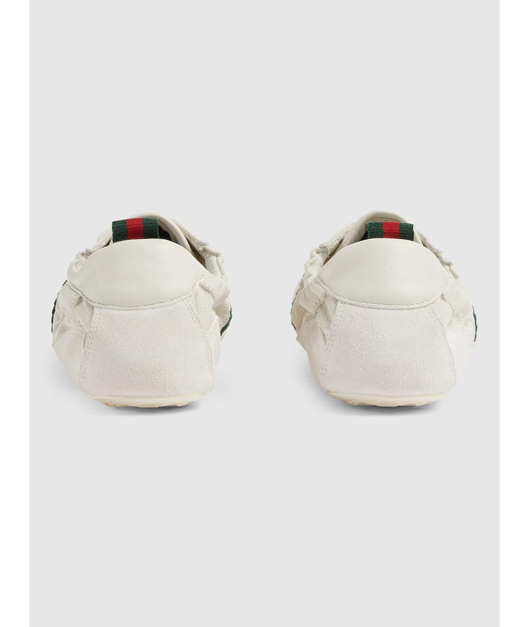 GUCCI Белые кожаные кроссовки, фото 6