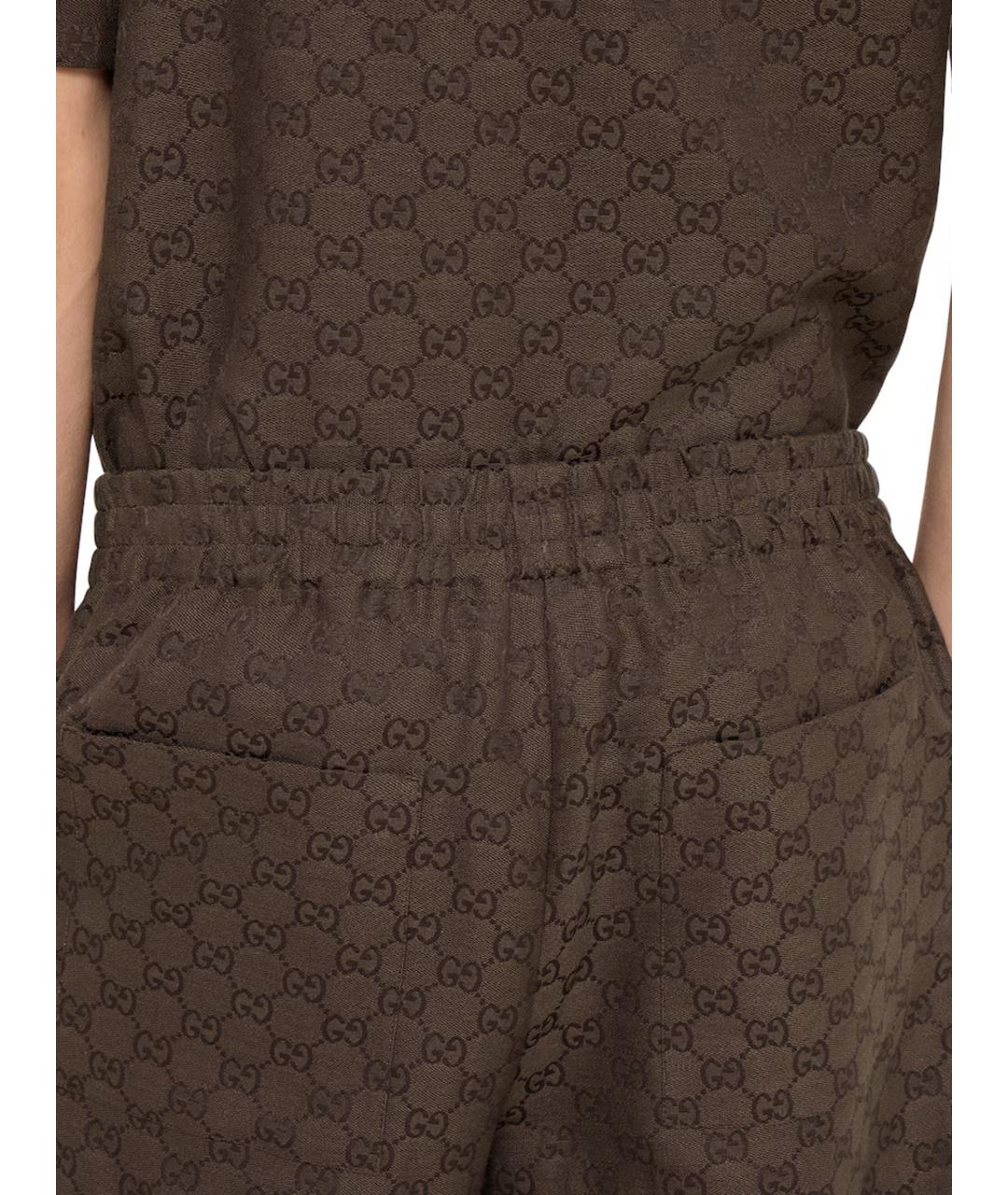 GUCCI Коричневые льняные шорты, фото 4