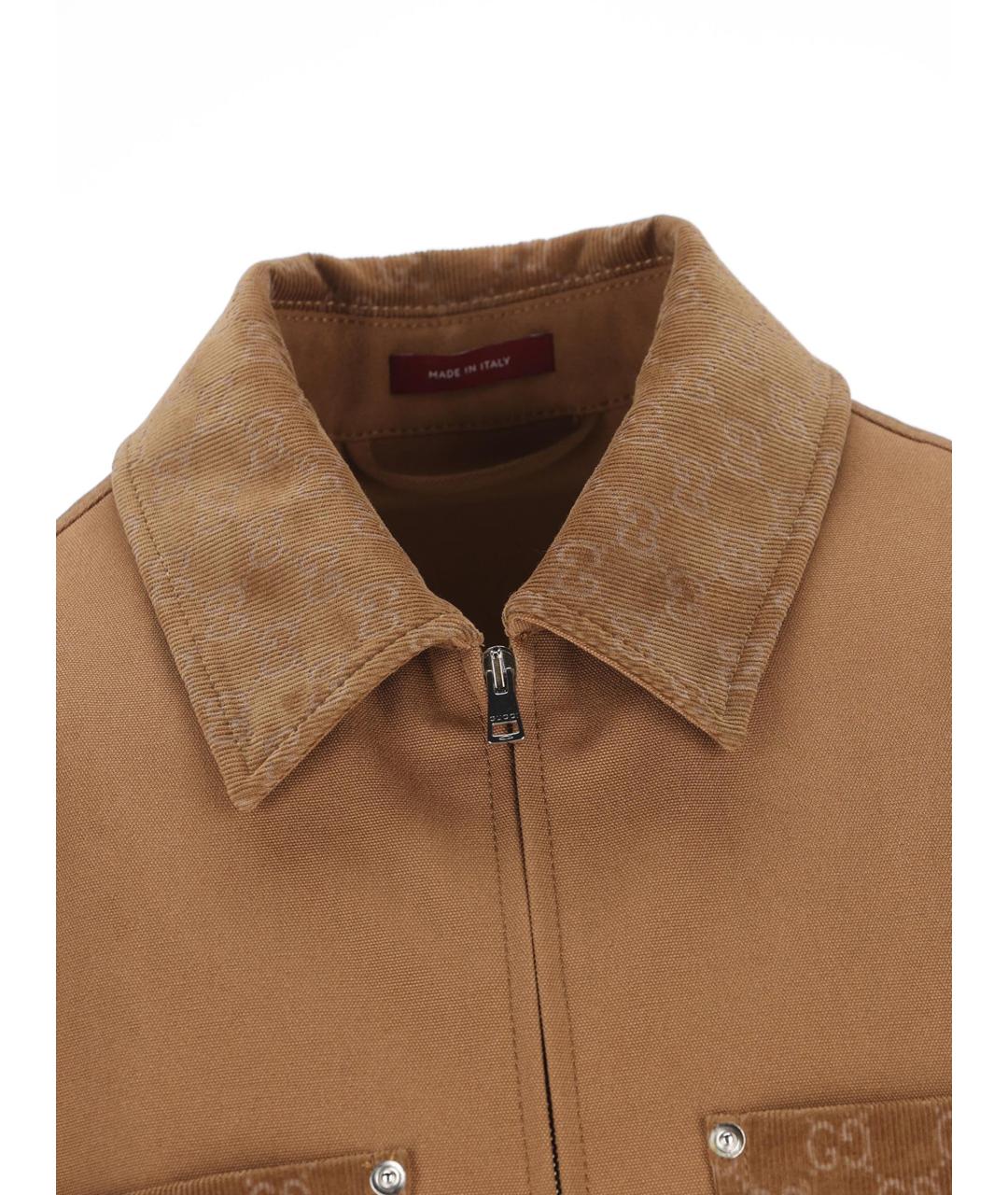 GUCCI Коричневая хлопковая куртка, фото 3