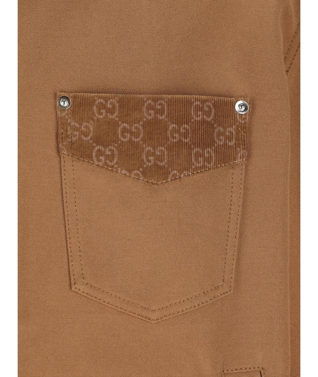 GUCCI Коричневая хлопковая куртка, фото 4