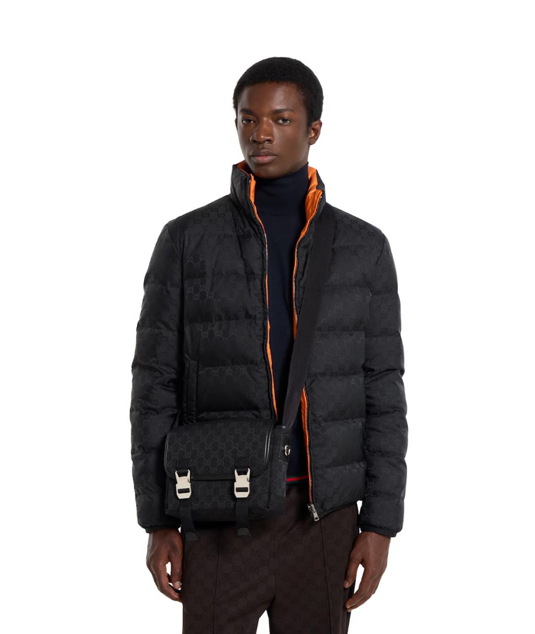 GUCCI Черная тканевая сумка на плечо, фото 2