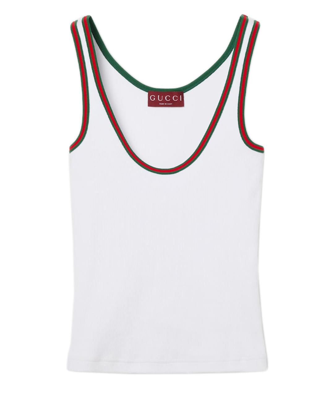 GUCCI Белая хлопковая майка, фото 1