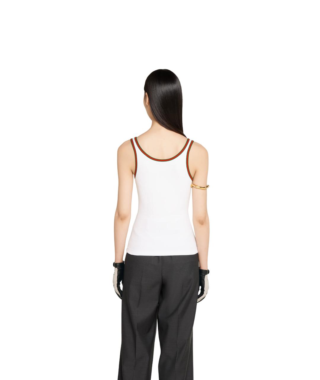 GUCCI Белая хлопковая майка, фото 4