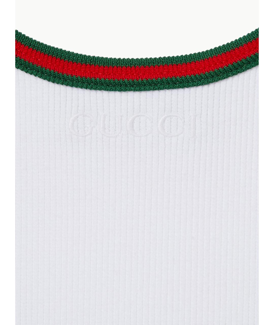 GUCCI Белая хлопковая майка, фото 6