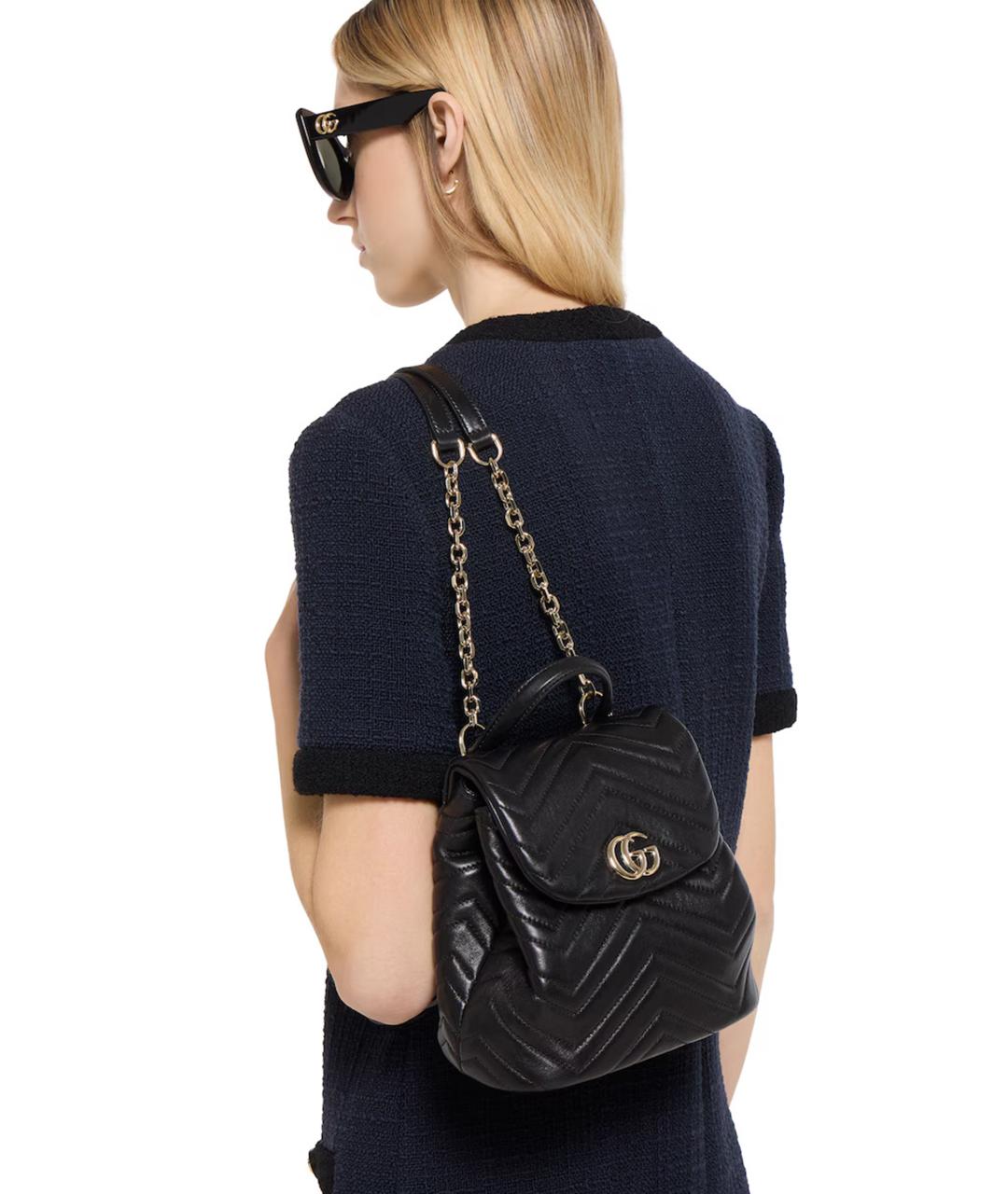 GUCCI Черный кожаный рюкзак, фото 2