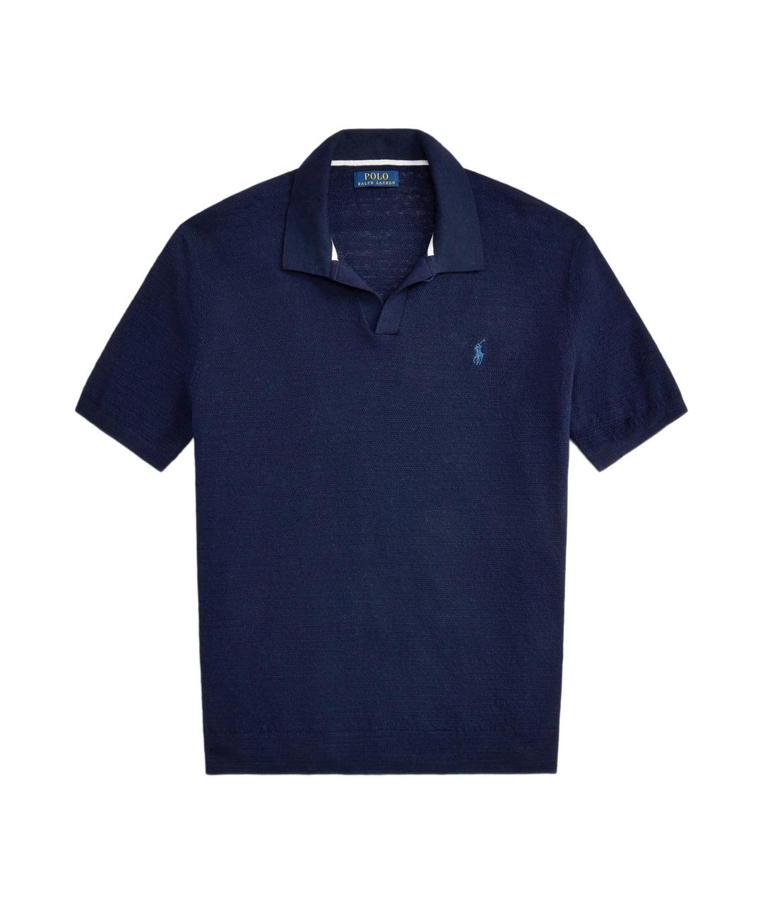 POLO RALPH LAUREN Синее хлопковое поло с коротким рукавом, фото 1