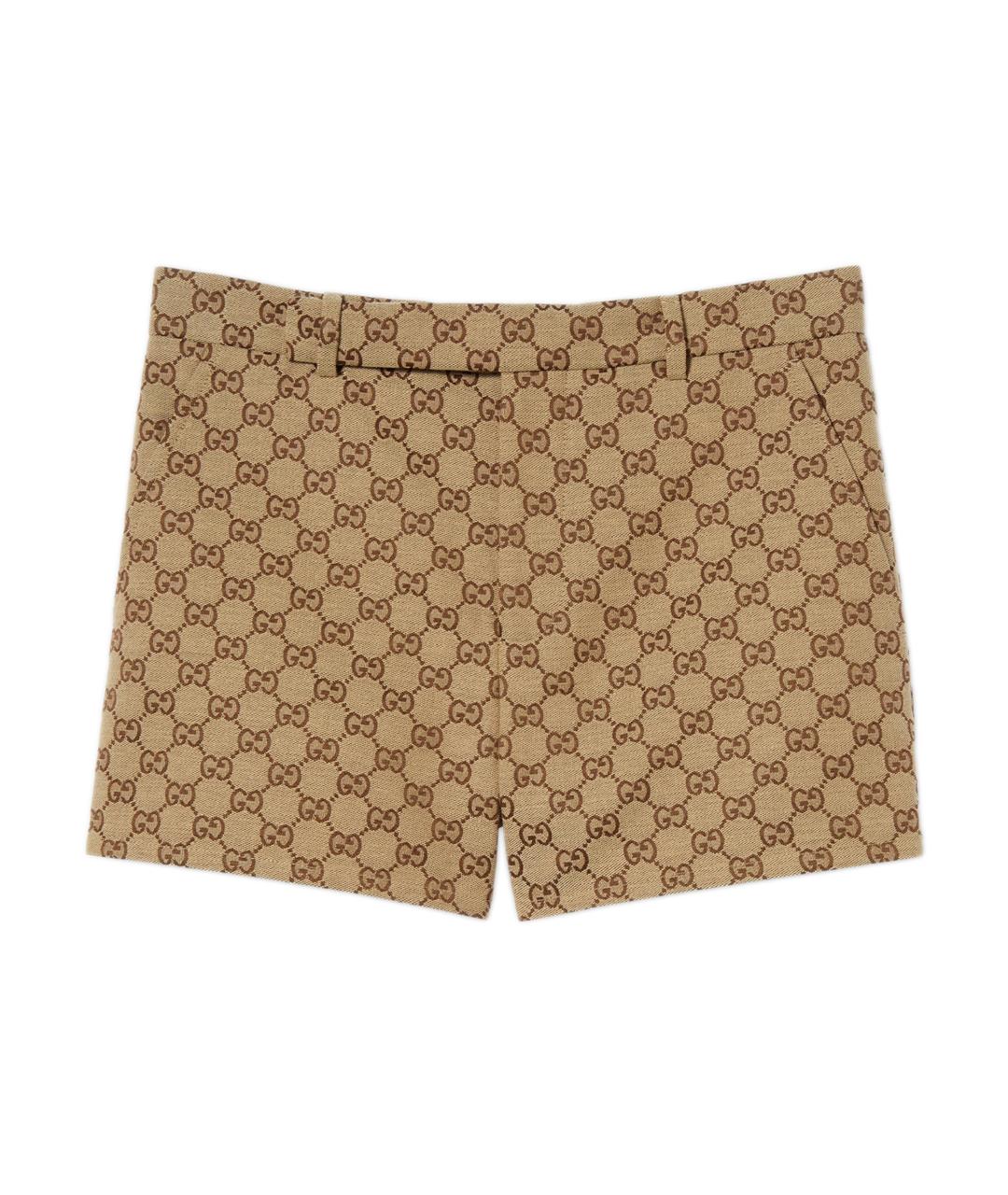 GUCCI Бежевые хлопковые шорты, фото 3