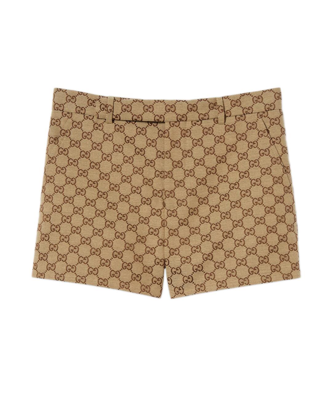 GUCCI Бежевые хлопковые шорты, фото 1