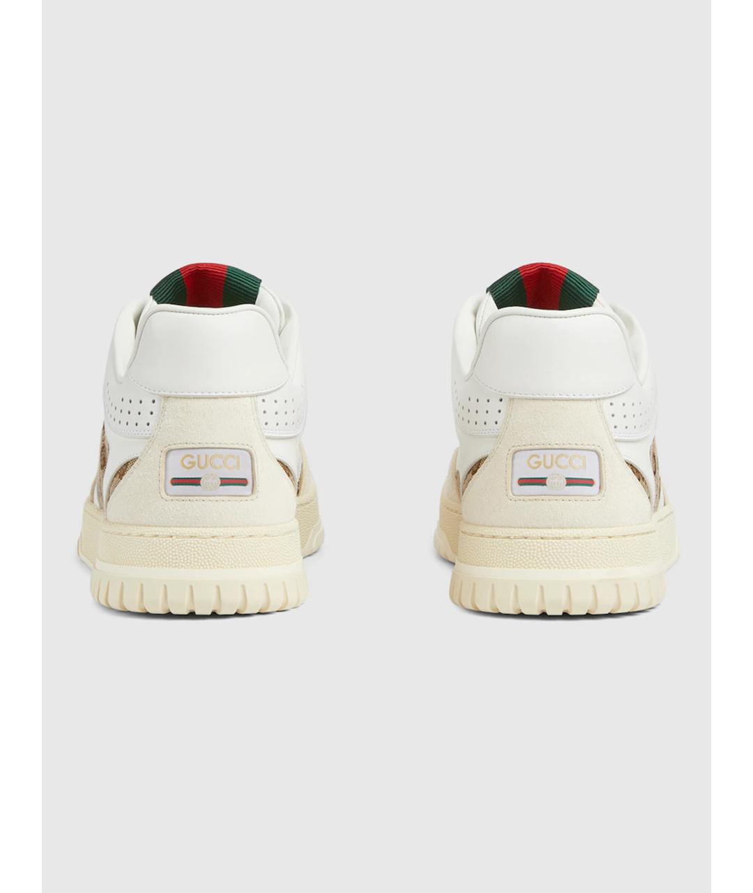 GUCCI Белые текстильные низкие кроссовки / кеды, фото 4