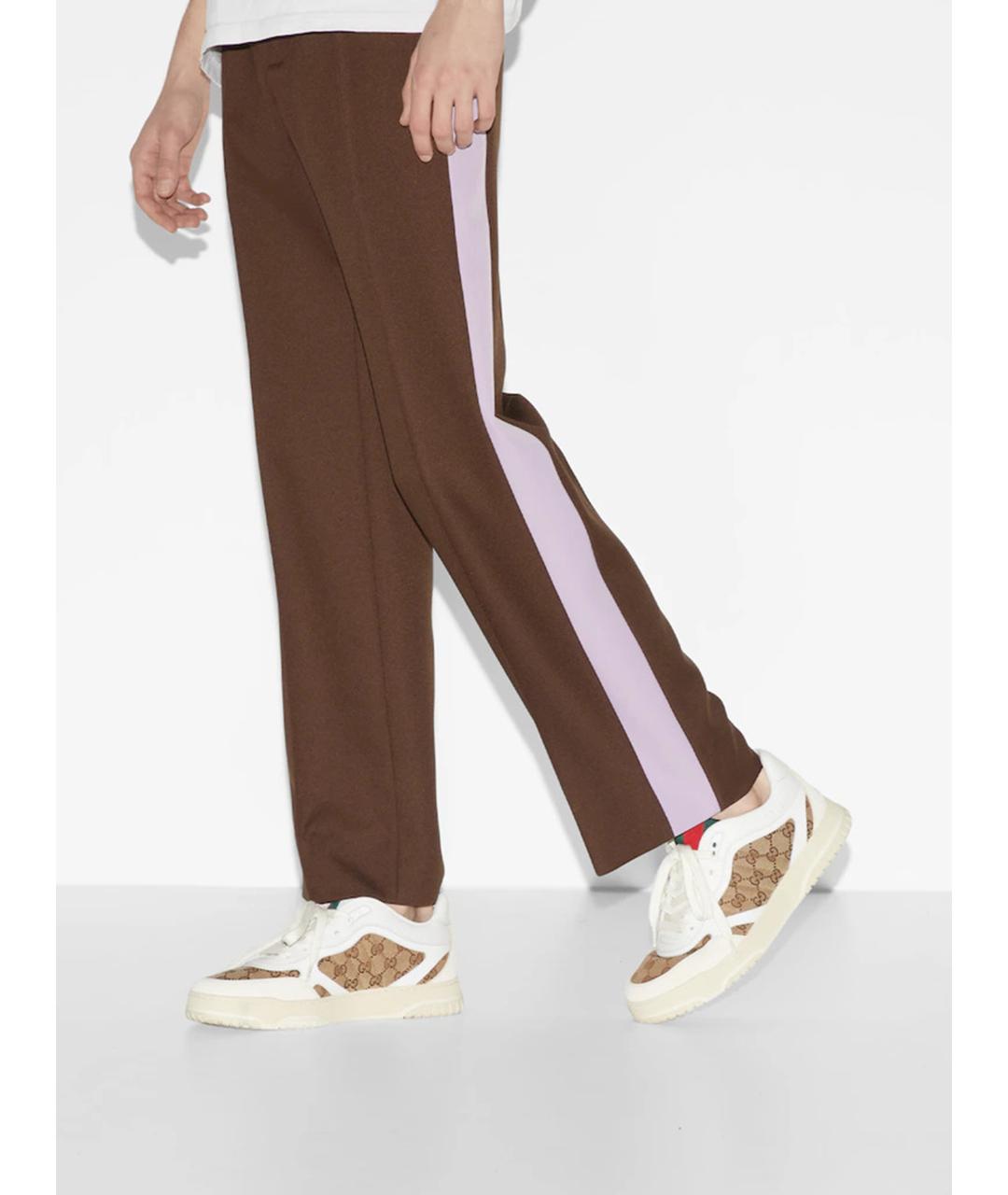 GUCCI Белые текстильные низкие кроссовки / кеды, фото 3