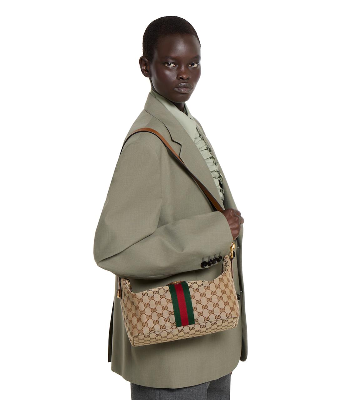 GUCCI Бежевая сумка с короткими ручками, фото 5