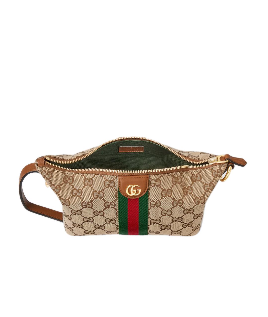 GUCCI Бежевая тканевая сумка с короткими ручками, фото 4