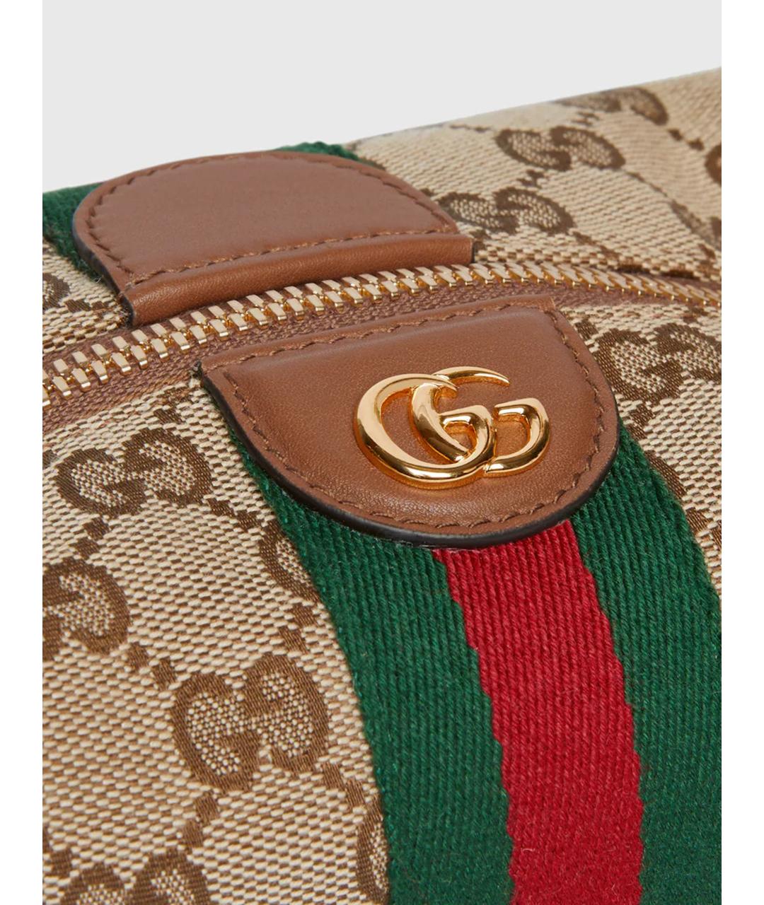 GUCCI Бежевая тканевая сумка с короткими ручками, фото 7