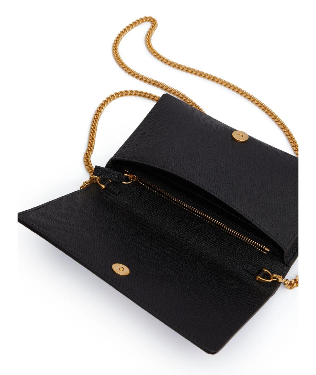 VALENTINO Черная кожаная сумка с короткими ручками, фото 6