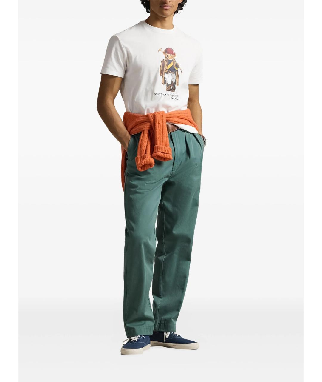 POLO RALPH LAUREN Белая хлопковая футболка, фото 2